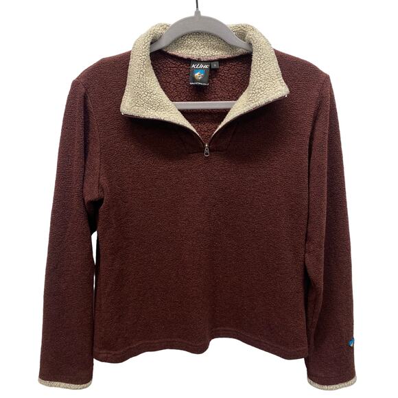 KUHL Alfpaca Fleece 1/4 Zip‎ Burgundy Red Women’s S Pullover Top Sweater Jacket - Picture 1 of 7